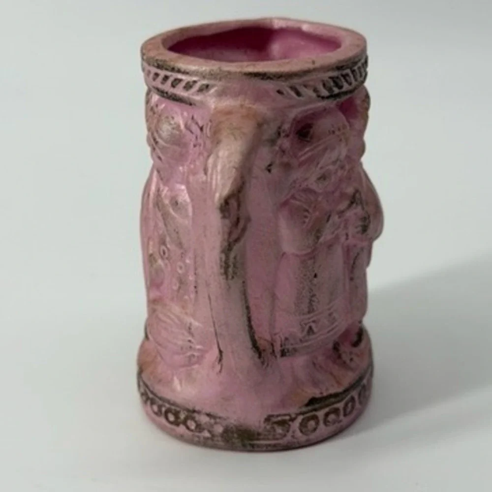 Vintage HOM Pink Ceramic Creamer Pitcher Decorative‎ Asian Folk Art Kids Goose